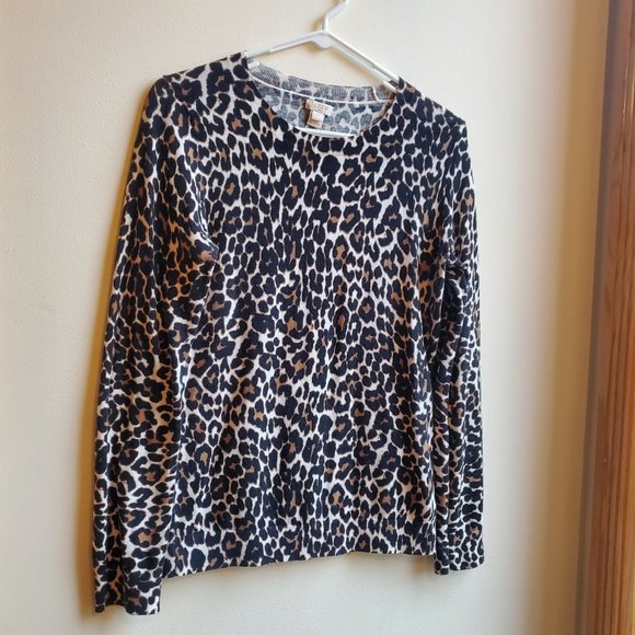 J. Crew Animal Print Crew Neck Sweater Size Small - Picture 6 of 16